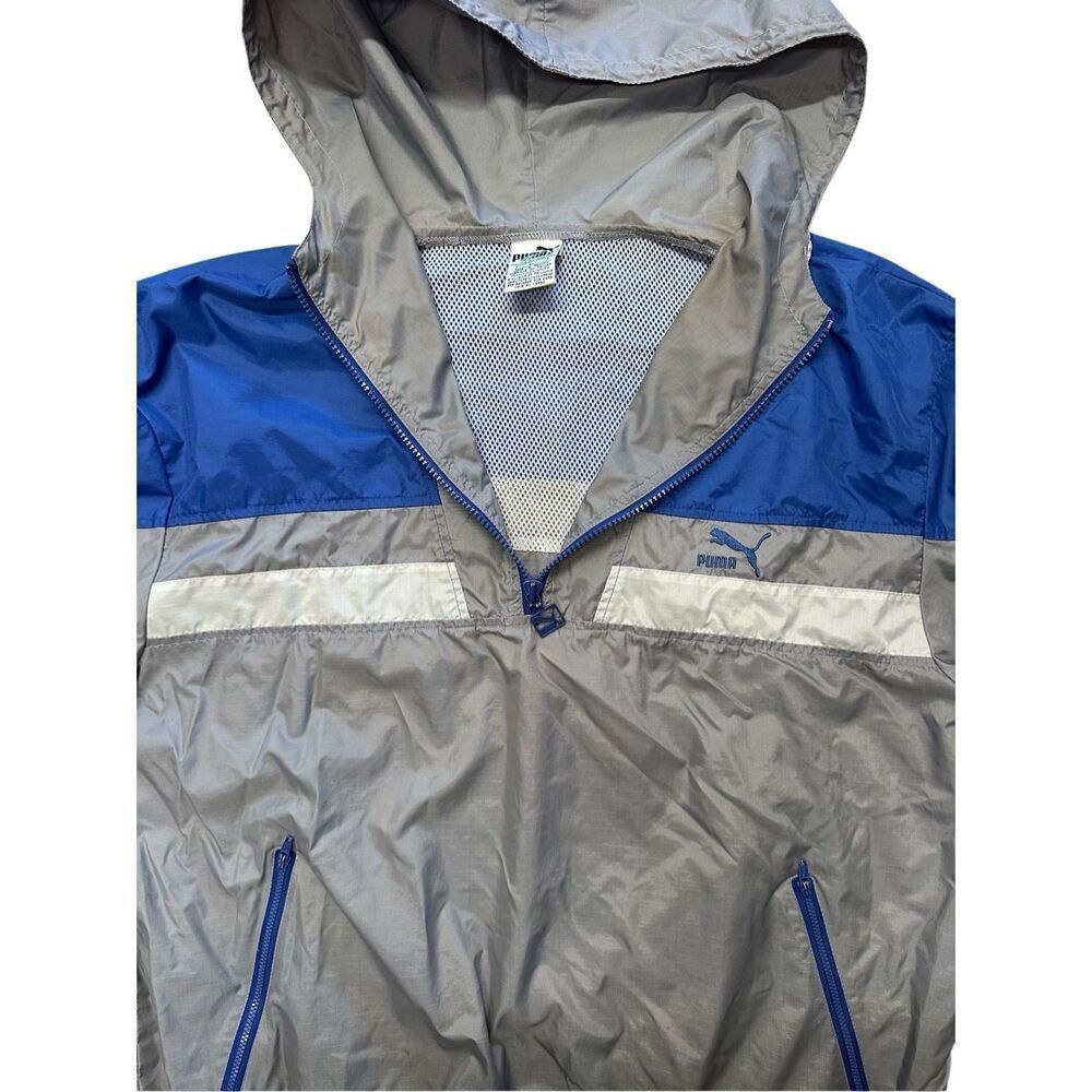 Vintage 80s PUMA Windbreaker Lightweight Pullover Activewear Run Workout Jacket - Picture 5 of 9